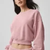 Suéter corto Accolade de cuello redondo - Rosa vintage