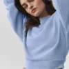 Suéter de cuello redondo Accolade corto - Azul Provenza claro