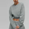 Suéter de cuello redondo Accolade corto - Gris lunar