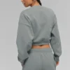 Suéter de cuello redondo Accolade corto - Gris lunar
