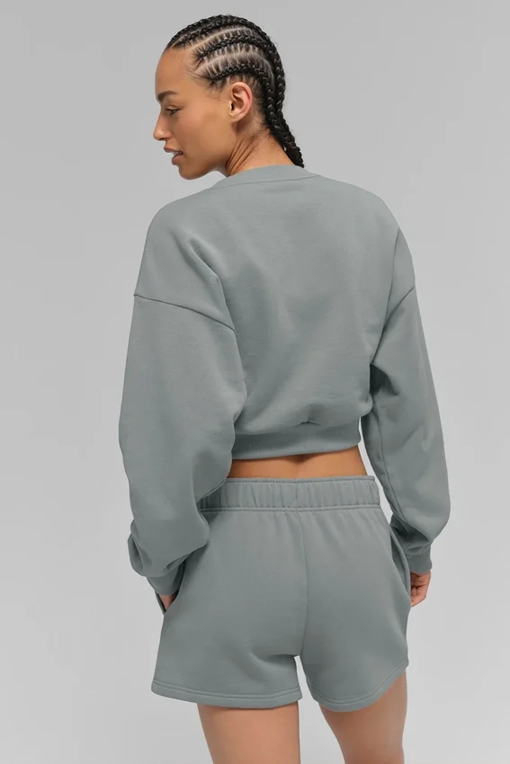 Suéter de cuello redondo Accolade corto - Gris lunar