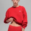 Suéter de cuello redondo Accolade corto - Rojo brillante