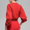 Suéter de cuello redondo Accolade corto - Rojo brillante