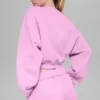 Suéter de cuello redondo Accolade corto - Rosa corazón de caramelo