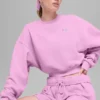 Suéter de cuello redondo Accolade corto - Rosa corazón de caramelo