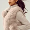 Suéter Northstar de cachemira con pelo sintético y cremallera completa - Gris avena jaspeado
