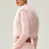 Suéter Northstar de cachemira con piel sintética y cremallera completa - Rosa escarchado