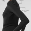 Tanga de modal acanalado de manga larga - Negro