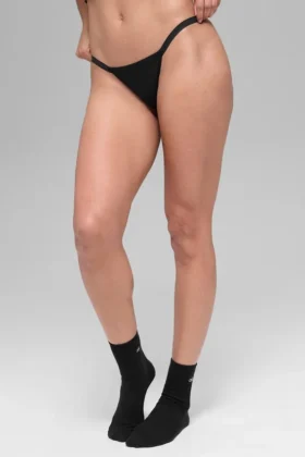 Tanga invisible con detalle de Airbrush - Negro