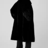 Trench oversize de piel sintética - Negro