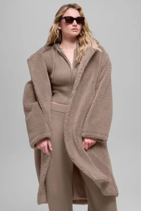 Trench oversize de sherpa - Chai Latte