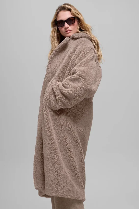 Trench oversize de sherpa - Chai Latte