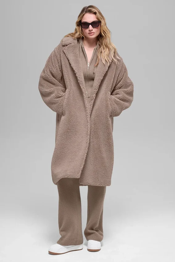 Trench oversize de sherpa - Chai Latte