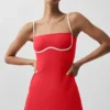 Vestido aerodinámico Airbrush - Rojo brillante/Blanco