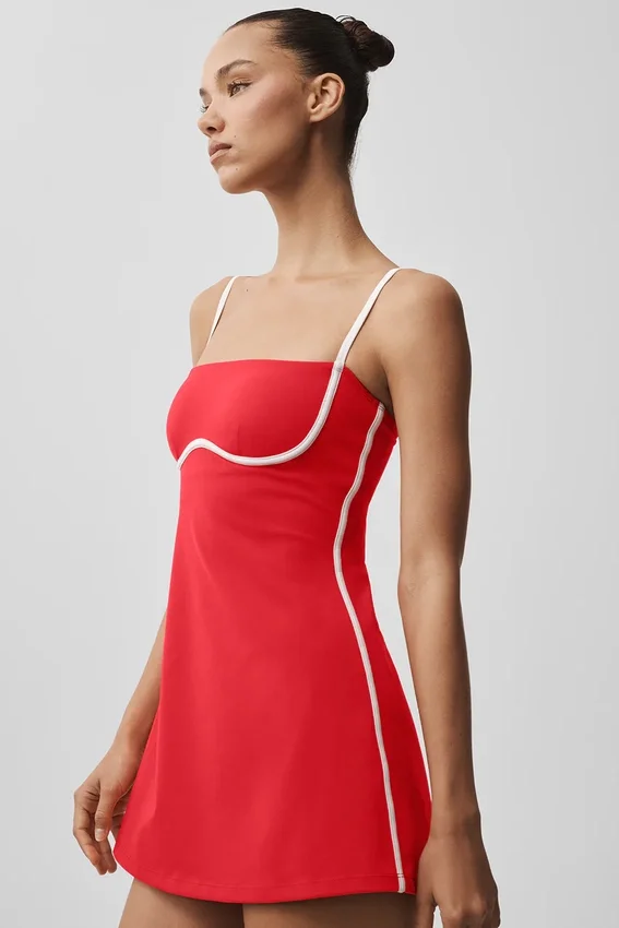 Vestido aerodinámico Airbrush - Rojo brillante/Blanco
