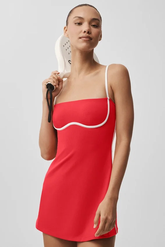 Vestido aerodinámico Airbrush - Rojo brillante/Blanco