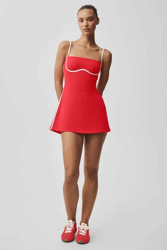 Vestido aerodinámico Airbrush - Rojo brillante/Blanco
