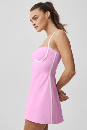Vestido aerodinámico Airbrush – Rosa corazón de caramelo/Blanco