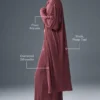 Vestido camisero con microplisado — Burdeos trufado