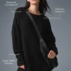 Vestido de cachemira de punto waffle - Negro