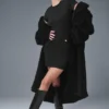 Vestido de manga corta acanalado «Goddess» - Negro