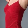 Vestido de punto denim mini - Rojo intenso/Rojo intenso oscuro