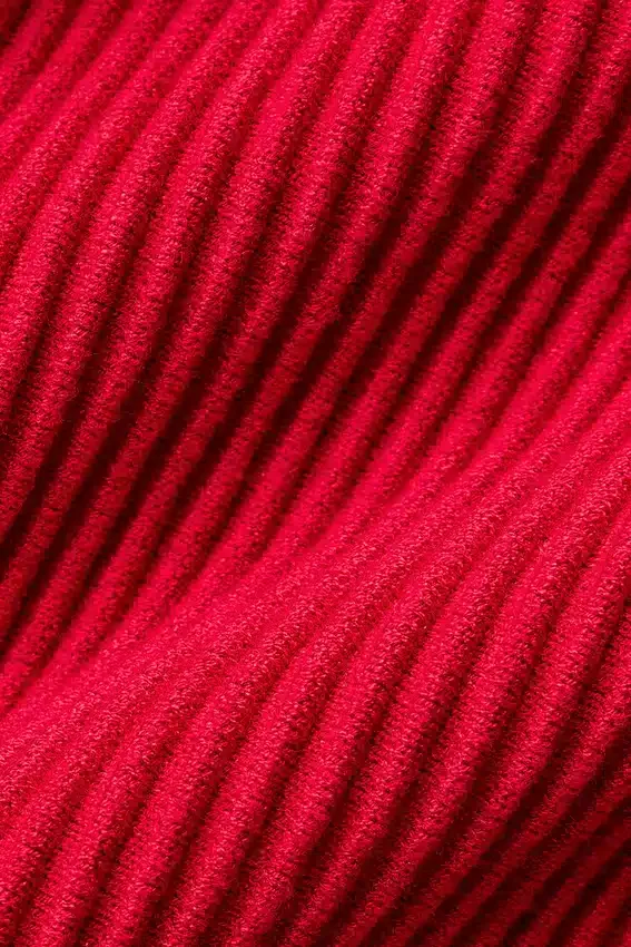 Vestido de punto denim mini - Rojo intenso/Rojo intenso oscuro