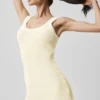 Vestido de punto estilo jersé Tennis Club - Avena/Blanco