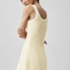 Vestido de punto estilo jersé Tennis Club - Avena/Blanco