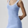 Vestido de punto estilo jersé Tennis Club - Azul Provenza claro/Blanco