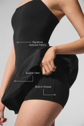 Vestido de tenis Airbrush Love Match – Negro