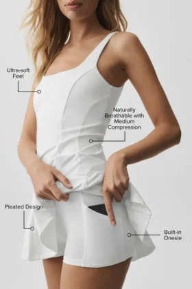 Vestido de tenis Alo Softsculpt Topspin – Blanco