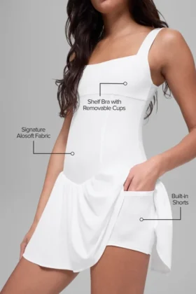 Vestido de tenis Alosoft Break Point – Blanco