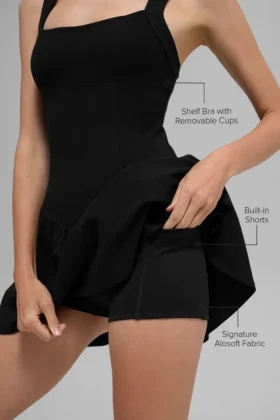 Vestido de tenis Alosoft Break Point – Negro