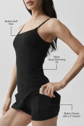 Vestido de tenis Alosoft Encore – Negro