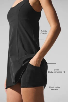 Vestido de tenis Breezy – Negro