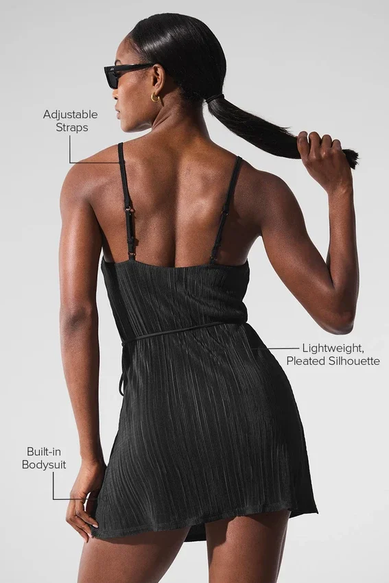 Vestido de tenis «Micro Plisse Game On» - Negro