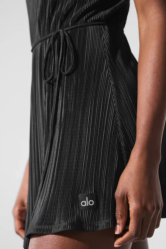 Vestido de tenis «Micro Plisse Game On» - Negro