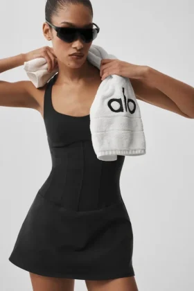 Vestido de tenis tipo corsé «Airbrush Sparks Fly» - Negro