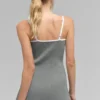 Vestido Highline de punto acanalado estilo jersé - Gris lunar/Blanco
