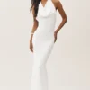 Vestido largo con cuello halter Summer Soiree - Blanco