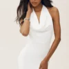 Vestido largo con cuello halter Summer Soiree - Blanco