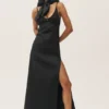 Vestido largo Riviera de mezcla de lino - Negro