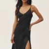 Vestido largo Riviera de mezcla de lino - Negro