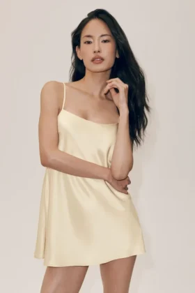 Vestido Radiance de mezcla de seda - Beige arena
