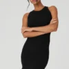 Vestido sin costuras acanalado «Warm Nights» - Negro