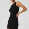 Vestido sin costuras acanalado «Warm Nights» - Negro