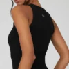 Vestido sin costuras acanalado «Warm Nights» - Negro